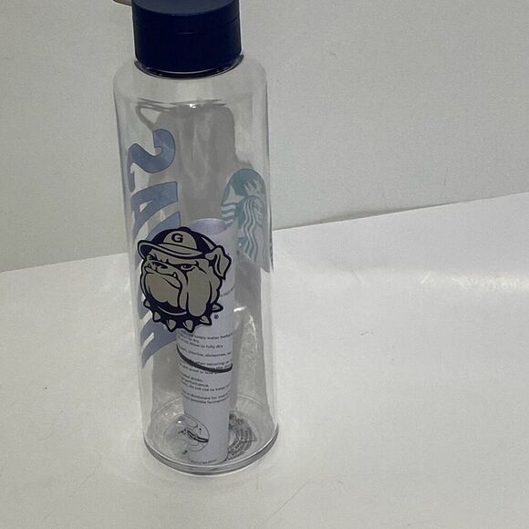 Starbucks Clear Georgetown University Hoyas Reusable Plastic Water Bottle OS NWT - Picture 3 of 6